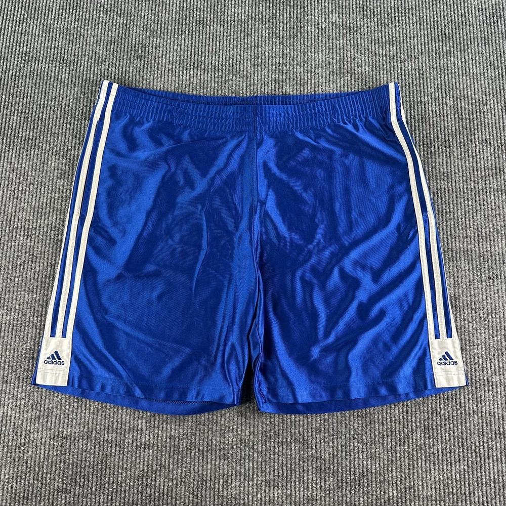 Adidas Shorts Men Extra Large Blue Mesh Basketball Dazzle Logo Silky y2k